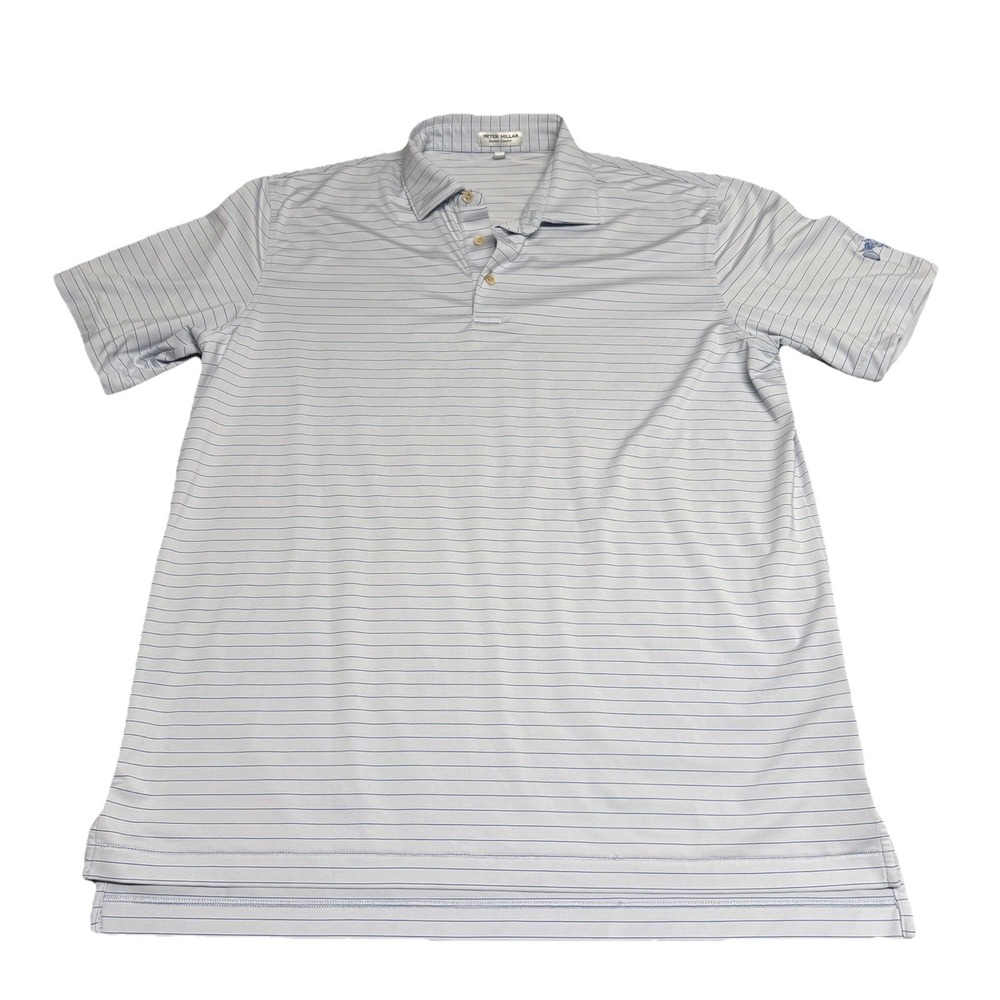 Peter Millar Summer Comfort Polo Shirt Mens Large Hummingbird Golf Logo